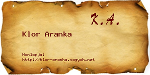Klor Aranka névjegykártya